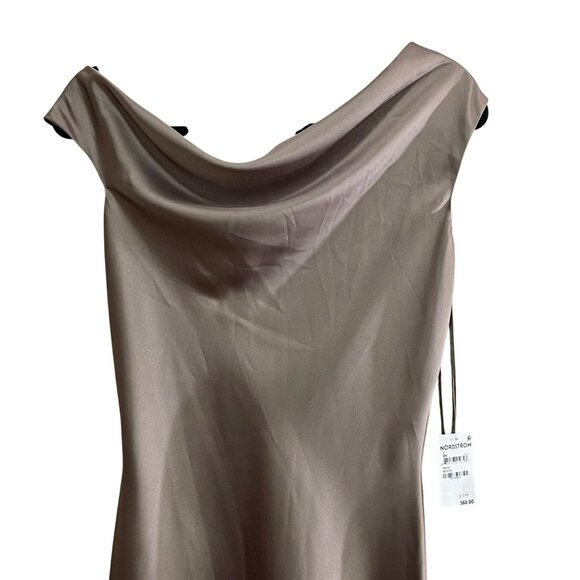 Amsale $360 Satin Midi One Shoulder Formal Dress Size 2 NWT - Picture 5 of 8